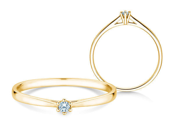 Verlovingsring Heaven 6 Petite in 14K geelgoud met diamant 0,07ct G/SI