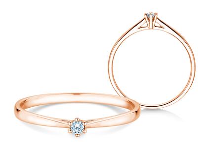 Verlovingsring Heaven 6 Petite in 14K roségoud met diamant 0,035ct G/SI