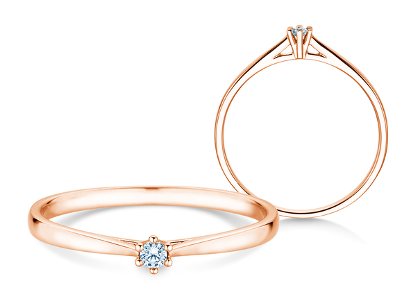 Verlovingsring Heaven 6 Petite in 14K roségoud met diamant 0,05ct G/SI