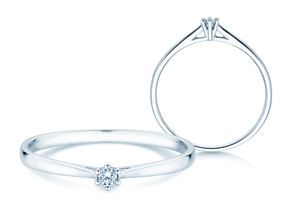 Verlovingsring Heaven 6 Petite in 14K witgoud met diamant 0,05ct G/SI