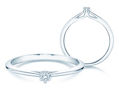Verlovingsring Heaven 6 in 14K witgoud met diamant 0,05ct H/SI