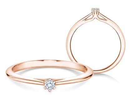 Verlovingsring Heaven 6 in 18K roségoud met diamant 0,05ct H/SI