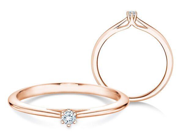 Verlovingsring Heaven 6 in 18K roségoud met diamant 0,05ct H/SI