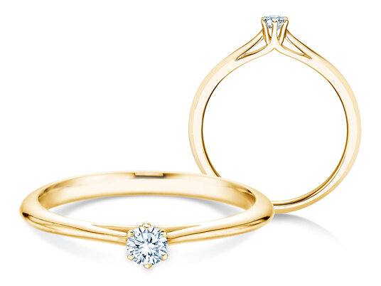 Verlovingsring Heaven 6 in 14K geelgoud met diamant 0,10ct H/SI