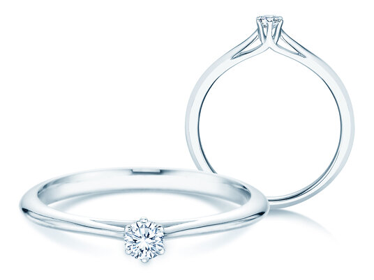 Verlovingsring Heaven 6 in 14K witgoud met diamant 0,10ct H/SI