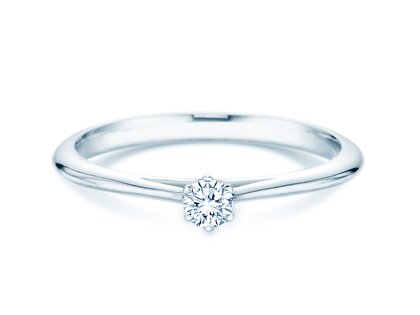 Verlovingsring Heaven 6 in 14K witgoud met diamant 0,10ct G/SI