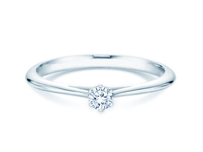 Verlovingsring Heaven 6 in 14K witgoud met diamant 0,10ct G/SI