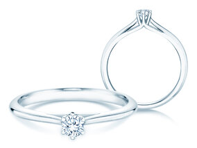 Verlovingsring Heaven 6 in 9K witgoud met diamant 0,20ct G/SI