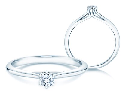 Verlovingsring Heaven 6 in 14K witgoud met diamant 0,20ct G/SI