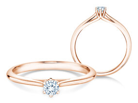 Verlovingsring Heaven 6 in 9K roségoud met diamant 0,20ct G/SI