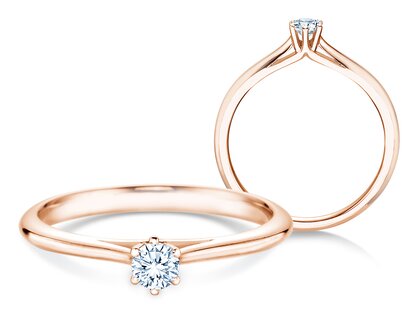 Verlovingsring Heaven 6 in 18K roségoud met diamant 0,20ct G/SI