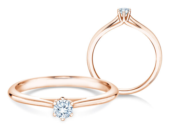 Verlovingsring Heaven 6 in 9K roségoud met diamant 0,20ct G/SI