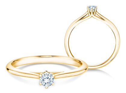 Verlovingsring Heaven 6 in 14K geelgoud met diamant 0,20ct G/SI