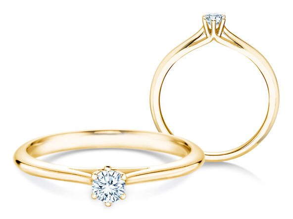Verlovingsring Heaven 6 in 14K geelgoud met diamant 0,15ct H/SI