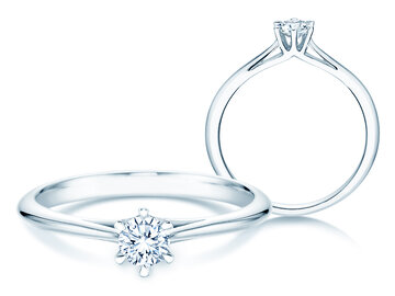 Verlovingsring Heaven 6 in 9K witgoud met diamant 0,25ct H/SI