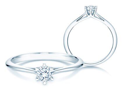 Verlovingsring Heaven 6 in 14K witgoud met diamant 0,25ct H/SI