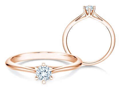 Verlovingsring Heaven 6 in 9K roségoud met diamant 0,25ct H/SI