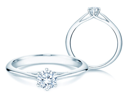 Verlovingsring Heaven 6 in 18K witgoud met diamant 0,30ct H/SI