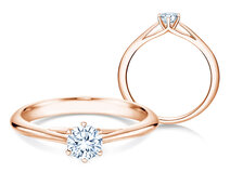 Verlovingsring Heaven 6 in 14K roségoud met diamant 0,30ct G/SI