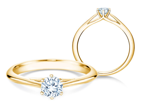 Verlovingsring Heaven 6 in 18K geelgoud met diamant 0,30ct H/SI