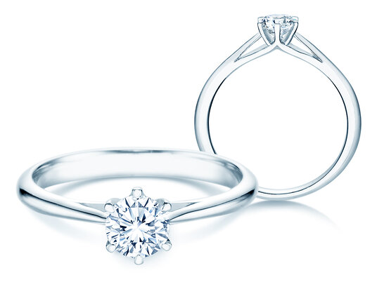 Verlovingsring Heaven 6 in 14K witgoud met diamant 0,40ct H/SI