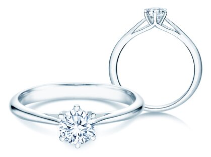 Verlovingsring Heaven 6 in 18K witgoud met diamant 0,40ct G/SI