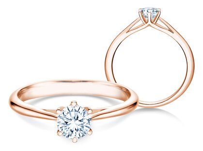 Verlovingsring Heaven 6 in 18K roségoud met diamant 0,40ct G/SI