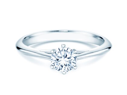 Verlovingsring Heaven 6 in 18K witgoud met diamant 0,50ct D/IF