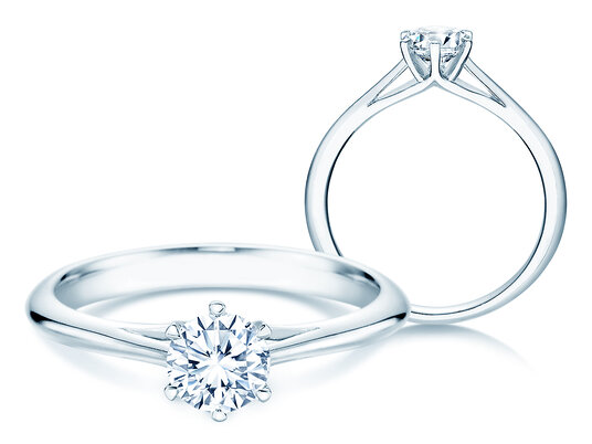 Verlovingsring Heaven 6 in 9K witgoud met diamant 0,50ct H/SI
