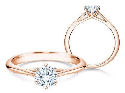 Verlovingsring Heaven 6 in 14K roségoud met diamant 0,50ct G/SI