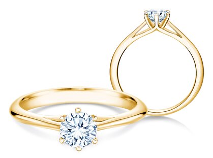 Verlovingsring Heaven 6 in 14K geelgoud met diamant 0,50ct G/SI