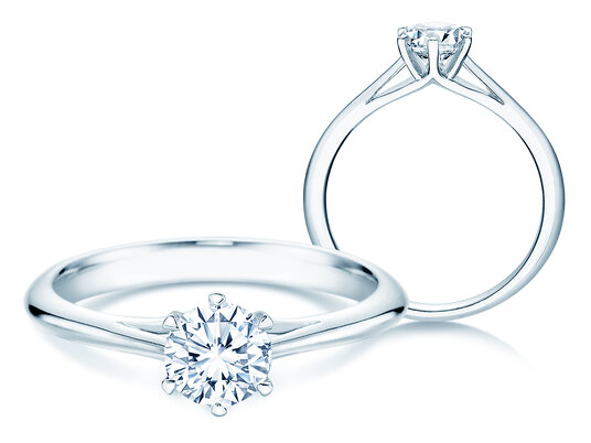 Verlovingsring Heaven 6 in 9K witgoud met diamant 0,60ct H/SI