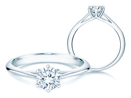 Verlovingsring Heaven 6 in 9K witgoud met diamant 0,60ct H/SI