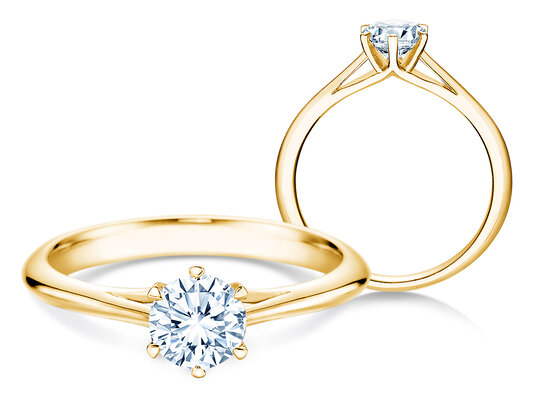Verlovingsring Heaven 6 in 9K geelgoud met diamant 0,60ct H/SI