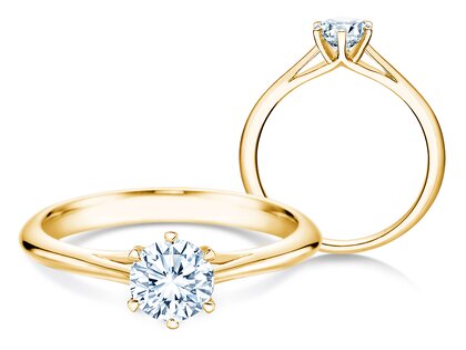 Verlovingsring Heaven 6 in 14K geelgoud met diamant 0,60ct G/SI