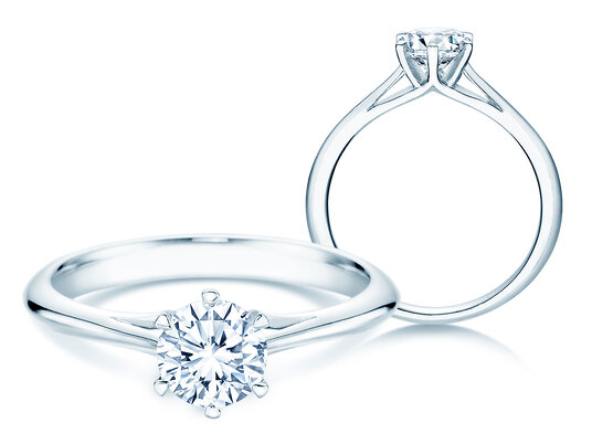Verlovingsring Heaven 6 in 9K witgoud met diamant 0,75ct G/SI