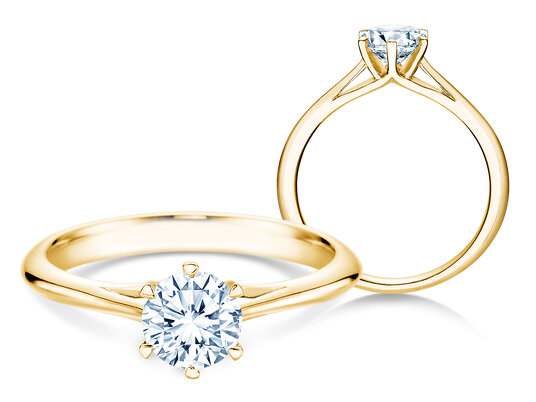 Verlovingsring Heaven 6 in 9K geelgoud met diamant 0,75ct G/SI