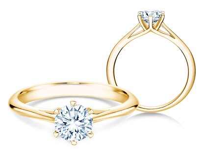 Verlovingsring Heaven 6 in 9K geelgoud met diamant 0,75ct G/SI