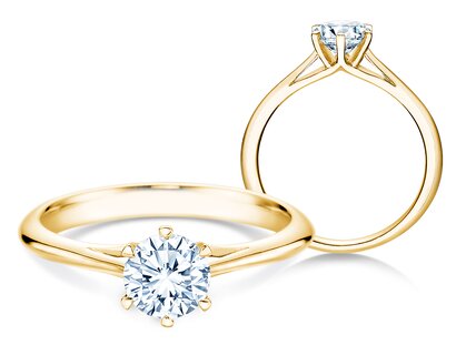 Verlovingsring Heaven 6 in 14K geelgoud met diamant 0,75ct G/SI
