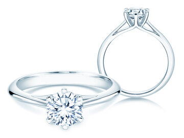 Verlovingsring Heaven 6 in 9K witgoud met diamant 1,00ct H/SI