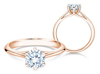 Verlovingsring Heaven 6 in 14K roségoud met diamant 1,00ct G/SI