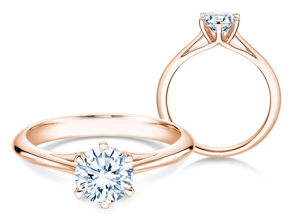 Verlovingsring Heaven 6 in 14K roségoud met diamant 1,00ct G/SI