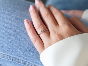 Verlovingsring Heaven 6 in zilver 925/- met Lab-grown diamant 0,15ct E/VS
