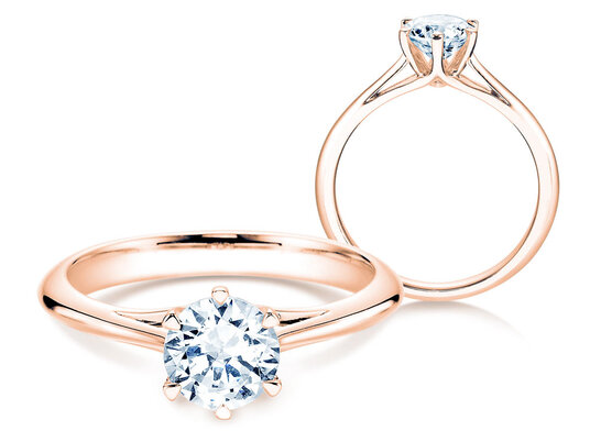 Verlovingsring Heaven 6 in 14K roségoud met Lab-grown diamant 1,00ct E/VS