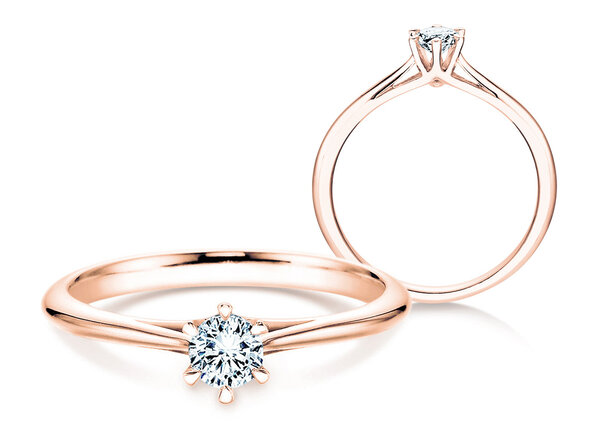 Verlovingsring Heaven 6 in 18K roségoud met Lab-grown diamant 0,25ct E/VS