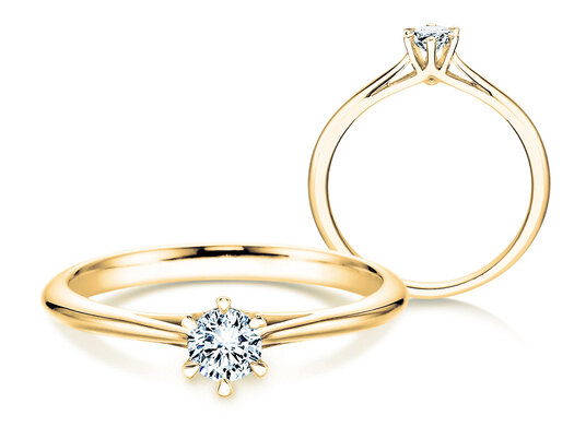 Verlovingsring Heaven 6 in 14K geelgoud met Lab-grown diamant 0,25ct E/VS