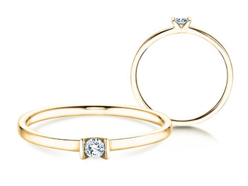 Verlovingsring Love in 14K witgoud met diamant 0,04ct G/SI
