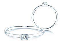 Verlovingsring Love in 14K witgoud met diamant 0,07ct G/SI