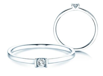 Verlovingsring Love in 14K witgoud met diamant 0,07ct