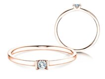 Verlovingsring Love in 14K roségoud met diamant 0,07ct G/SI